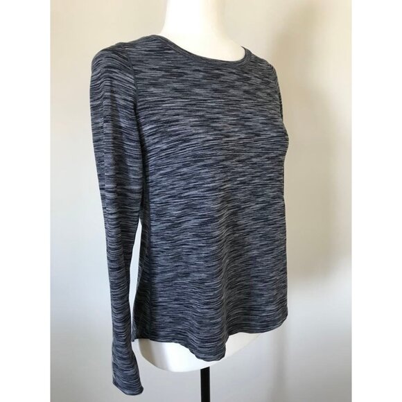 ZYIA Active Long Sleeve Split Back Top Size Small Heathered Gray - Picture 4 of 8
